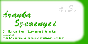 aranka szemenyei business card